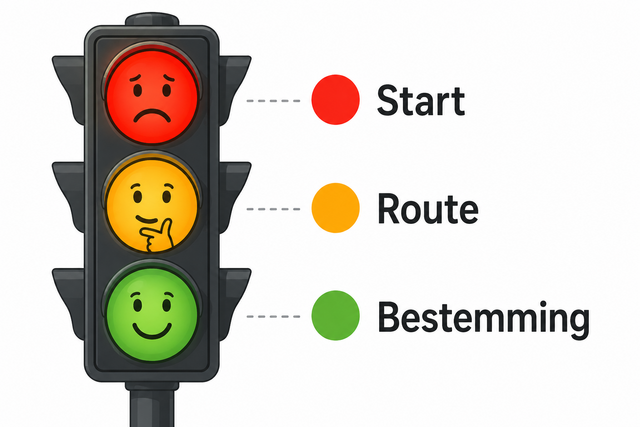 Verkeerslicht Start Route Bestemming
